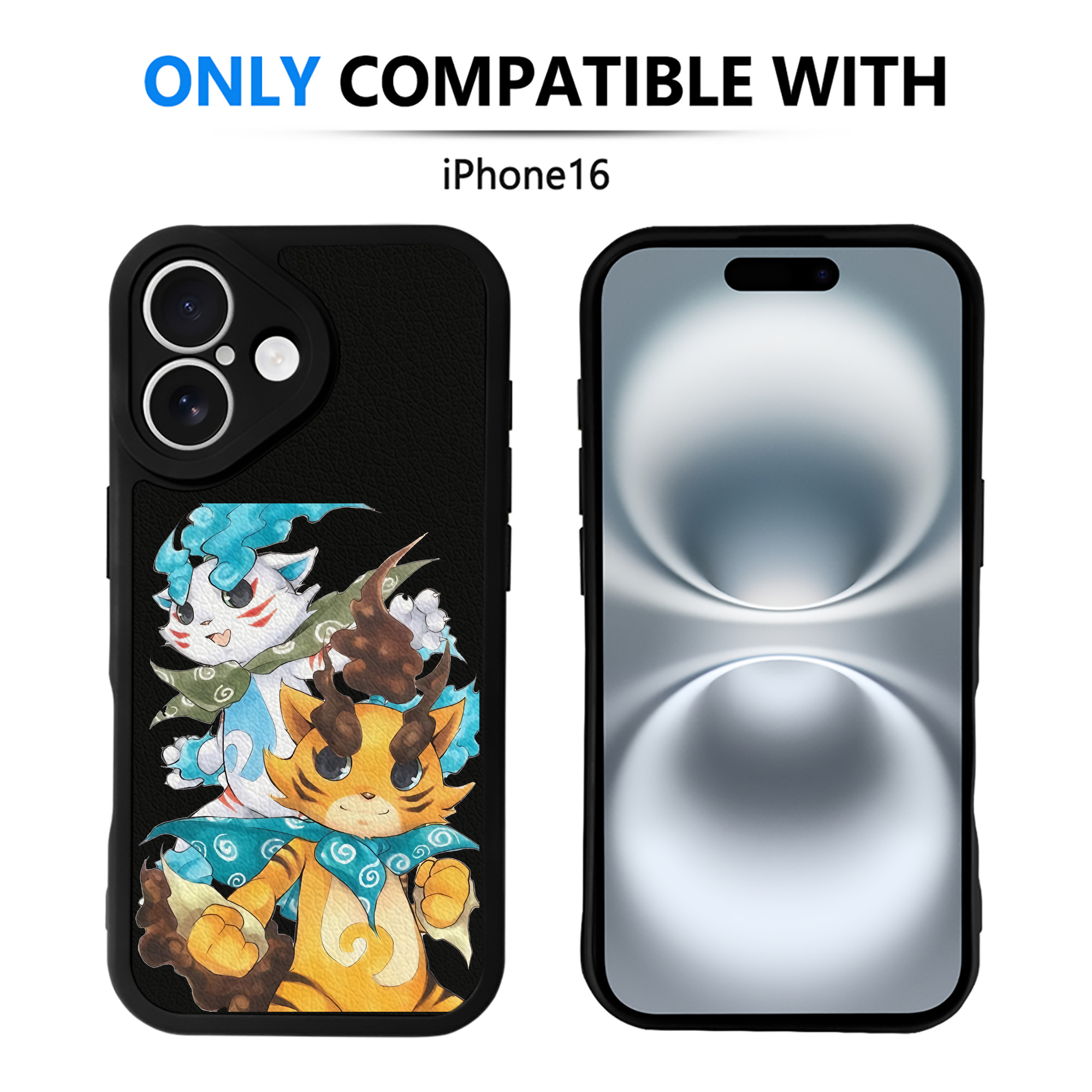 （画像用） 妖怪ウォッチ Yo-kai Watch 【iPhone 16シリーズ対応】シリコンスマホケース（レザー調） 材質：シリコン